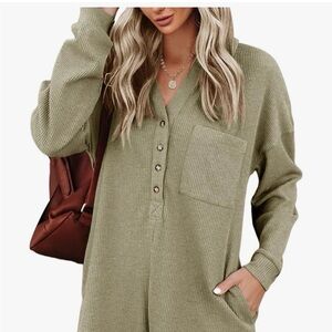 Long Sleeve Shorts Romper in Camel